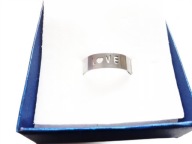 Obrączka Srebrna Lekka Literki Love 16 8 Stal Chirurgiczna Nierdzewna