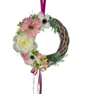 Wianek wiosenny handmade dekoracja wielkanocna drzwi okna