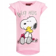 Różowy T-shirt dla dziewczynki Fistaszki Peanuts Snoopy 116 LICENCJONOWANY