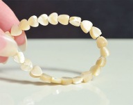 Naturalna Muszla macica perłowa złota Serce SERDUSZKO 6mm serduszka sznur