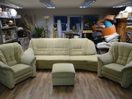 DUŻY ZESTAW TELEWIZYJNY BIG SOFA + 2 FOTELE + PUF