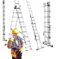 DRABINA ALUMINIOWA 3X9 ROZKŁADANA WIELOFUNKCYJNA UNIWERSALNA 150KG 6,6m
