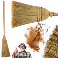 MIOTŁA Z TRAWY SORGO DO ZAMIATANIA SPRZĄTANIA OGRODNICZA DREWNIANY KIJ