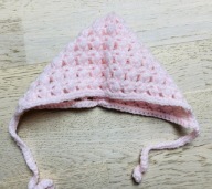 Czapka Czapeczka ręcznie robiona rękodzieło 0-3 miesiące 36-38 cm