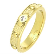 64223 Obrączka z krzyżykiem złota stal chirurgiczna średnica 20 mm
