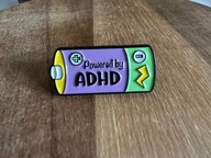 Fajny oryginalny Pin przypinka ADHD w kształcie baterii