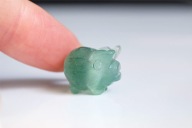 Naturalny JADEIT ŚWINKA Prosiaczek koralik Zielony