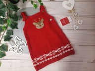 F&F Sukienka sweterkowa świąteczna 86cm 12-18mies