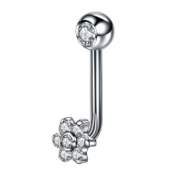 Tytanowy kolczyk L-bar z kwiatkiem dysk Christina 1,6/11 mm wyprzedaż