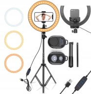LAMPA PIERŚCIENIOWA LED RING LIGHT 10 INCH STATYW DO ZDJĘC SELFIE + PILOT