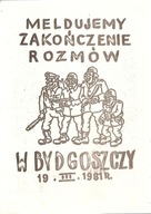 SOLIDARNOŚĆ -AFISZ -ULOTKA -PACYFIKACJA W BYDGOSZCZY -19.III.1981 ROK