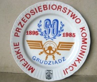MPK GRUDZIĄDZ Pamiątkowa PATERA 1895-1985 : 90 lat TRAMWAJÓW ( Włocławek )