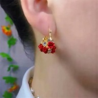 KOLCZYKI KWIATY KWIATAMI KWIATKI KWIATKAMI BOHO RÓŻE oplotki DIAMENTY SEXY