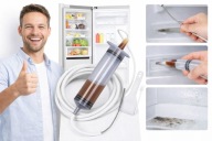 ZESTAW DO CZYSZCZENIA LODÓWKI STRZYKAWKA ODPŁYWU DUŻA STRZYKAWKA WĄŻ