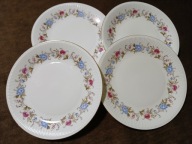 WŁOCŁAWEK TALERZYKI DESEROWE RELIEFY PORCELANA VINTAGE PRL komplet 4 sztuki