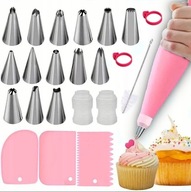 Silikonowy rękaw do dekoracji worek cukierniczy 24 elementów