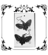 Kolczyki ćma rock goth vintage ĆMY cma zmierzchnica Handmade PL K303cz