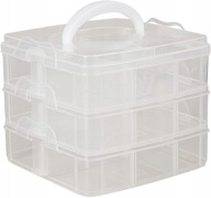 ORGANIZER DO PRZECHOWYWANIA PRZEZROCZYSTY PUDEŁKO Z PRZEGRÓDKAMI POJEMNIK