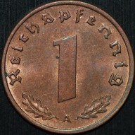 1 Reichspfennig 1938 A - menniczy egzemplarz