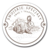 Naklejki na słoiki przetwory 24sz 5x5cm zając