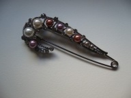 BROSZKA DUŻA AGRAFKA PEREŁKI KRYSZTAŁKI