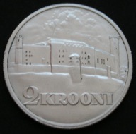 Estonia 2 korony 1930 - zamek Toompea Tallin - srebro