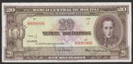 Boliwia 20 bolivianos 1945 - Simon Bolivar - J - stan 1/2