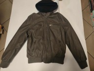 KURTKA OCIEPLANA SKÓRZANA CIEMNA ZIELEŃ BLACK&FISH FASHION r. M nr 404