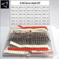 Zestaw diod Zenera 600szt 0,5w 2v-39v 30 wartości po 20 szt w pudelku 0339