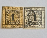 1851 Baden Mi.1a+5 kasowane znaczki stan dobry. Wartość 1140,- Euro