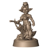 Goblin Female Hero Goblińska Bohaterka Dwuręcznym Miecz B Pinup RPG Druk 3D