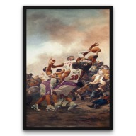 Plakat z ramą 50x70cm Bitwa o Piłkę koszykówka sport energia dynamiczna gra