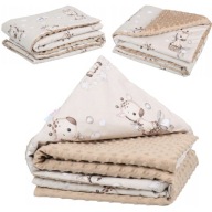 Kocyk Minky 75x100 Dwustronny Beżowy Żyrafka Zosia Babymam Sensoryczny