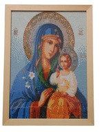Obraz ręcznie zrobiony haftem diamentowym religijny Matka Boska