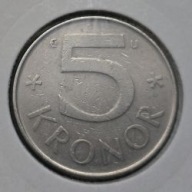 *SZWECJA [0081]*5 koron 1983 (SVERIGE) Król Karol XVI Gustaw, 5 KRONOR Herb