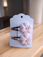 Spinki spineczki do włosów szydełkowy kwiatek 2 szt.