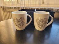 KUBEK PORCELANOWY ZESTAW 2 sztuki z UCHEM WAZA Wzór Serce Prezent Ślub