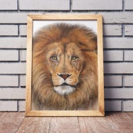 PLAKAT ozdobny A3 420x297 mm LEW portret sawanna styl safari MONTESSORI