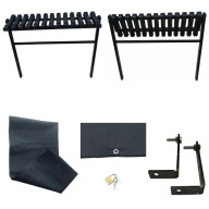 Ławka Ławeczka cmentarna SKŁADANA Mar-Pol metalowa czarna WYGODNA SOLIDNA