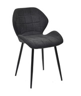 KRZESŁO TAPICEROWANE szary WELVET SALON stelaż metal