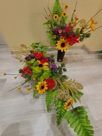 Stroiki na cmentarz Komplet na pomnik kompozycja kwiaty Stroiki ŚWIĄTECZNY!