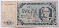 Banknot PRL 20 zł 1948 rok SERIA: HH