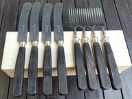 PRZEDWOJENNE DUŻE NOŻE i WIDELCE OBIADOWE - CARL BENDER SOLINGEN 1904-1942r