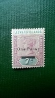 Leeward Islands * 1d/7d nadruk QV kolonie angielskie brytyjskie
