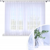 FIRANA NA ŻABKI WOAL BIAŁA PROSTA GOTOWA 300X150 CM