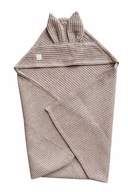 Ręcznik niemowlęcy wafelkowy z kapturem 75x75 ciemny beż