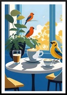 A2 OBRAZ PLAKAT PTAK PTAKI PLAKAT PTAKI PTASZKI KAWA PORANEK