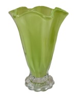 wazon grube zielone szkło stylizowany wys. 23 cm