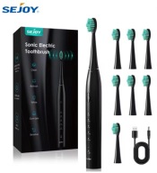 SEJOY Soniczna szczoteczka elektryczna do zębów z 5 trybami z 8 główkami