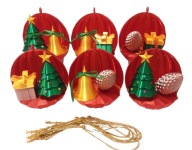 BOMBKI 3D CZERWONE – ZESTAW 6 SZTUK OZDOBY CHOINKOWE